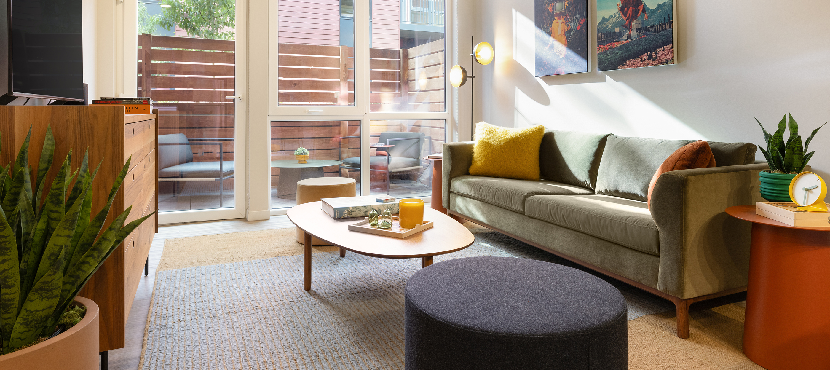 Living room with a coffee table